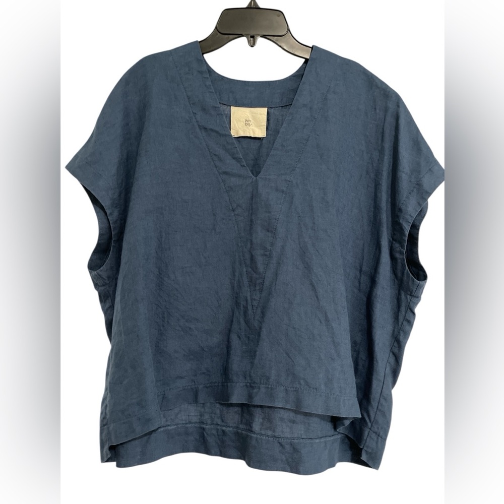 Women's Blue V-Neck Blouse